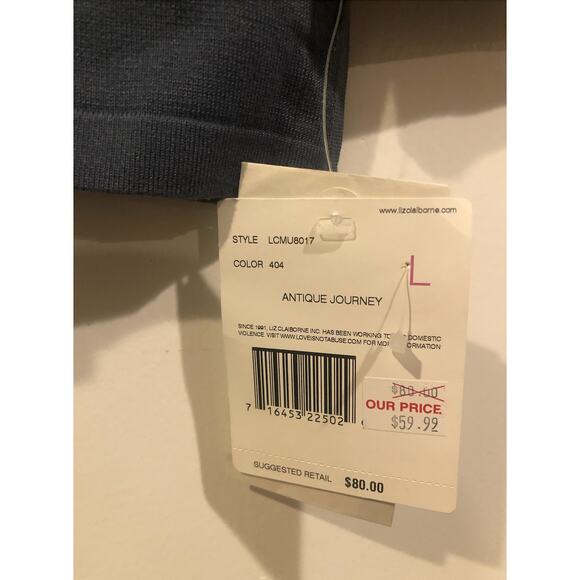 NWT New 2000s Liz Claiborne Collection Blue Black Quarter Button Sweater 90s Y2K - Picture 6 of 6